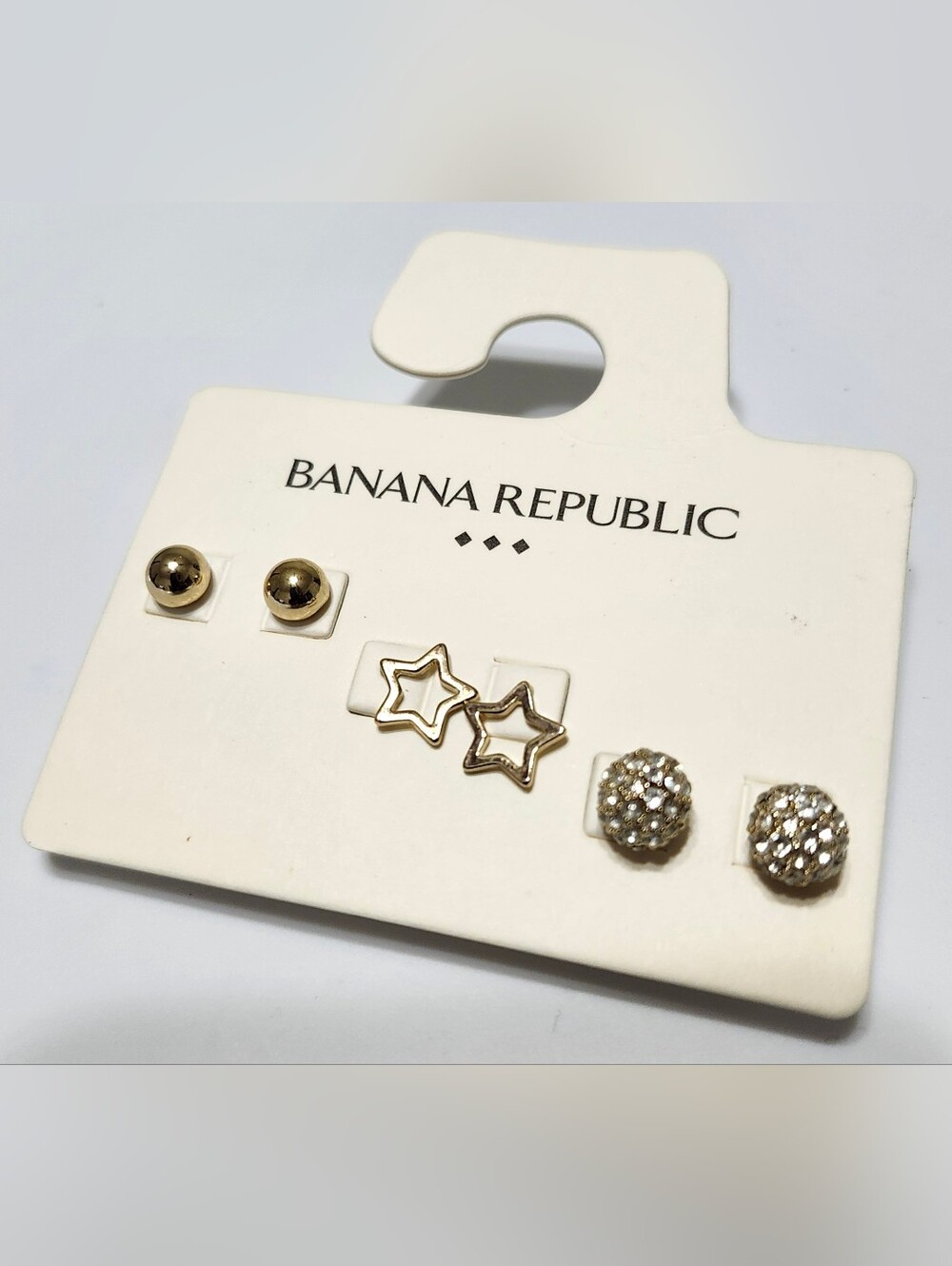BANANA REPUBLIC Celestial Multipack Earrings, Gold & Glass
